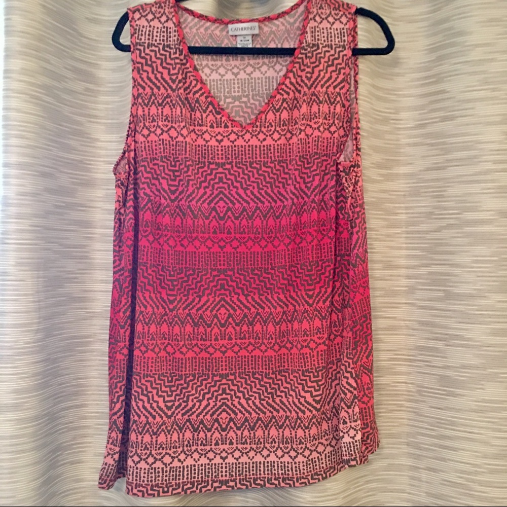 Catherine's Coral Ombré Tribal Tank